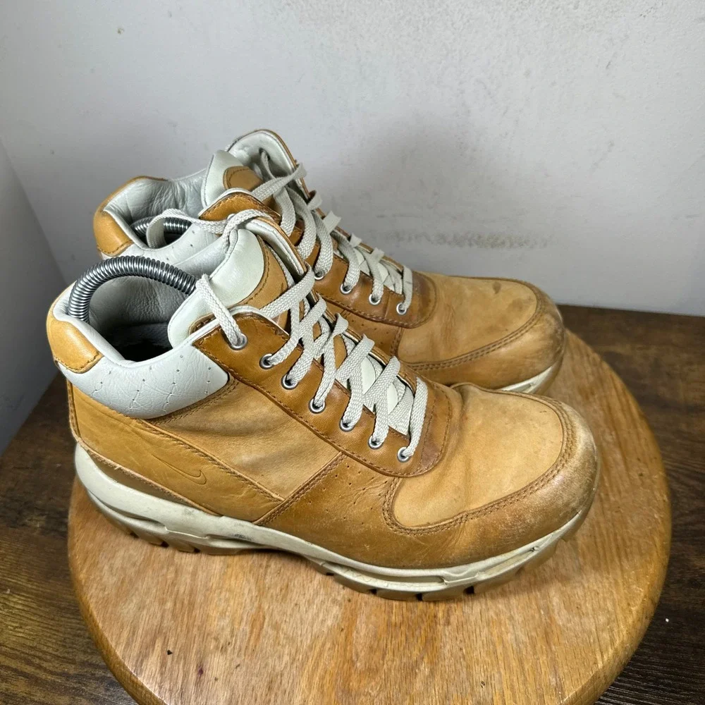 Nike ACG Air Max Goadome Tan Leather Hiking Boots 865031-721 Mens 9 Vintage 2005